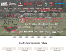 Tablet Screenshot of crossfiresoccer.org